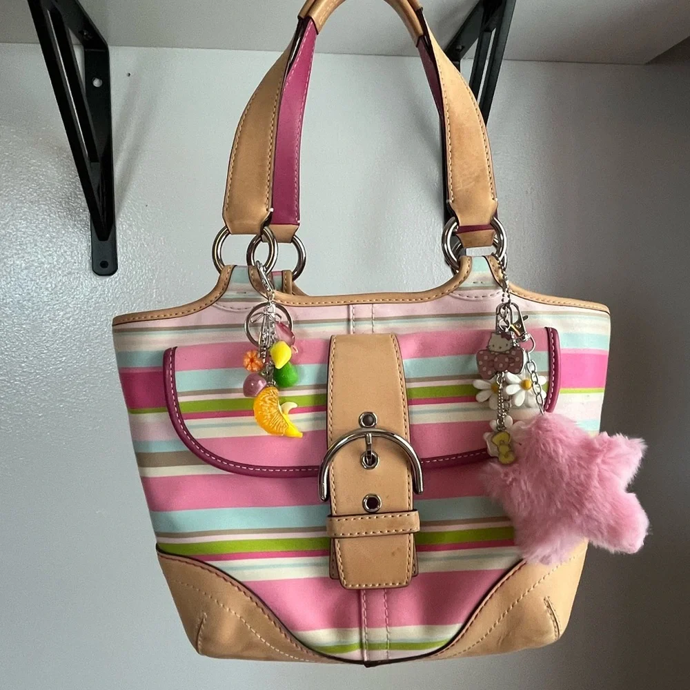 Fruit keychain purse charm 🍇🍊🍑🍉🍒🍌 - Picture 2 of 3